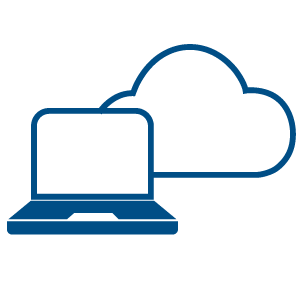 Ilustracija laptopa i oblaka